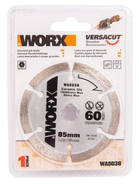 Пильный диск алмазный WORX 85х1,2х15 мм