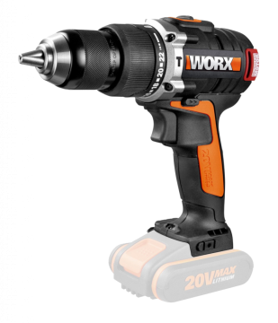 Дрель-шуруповерт ударная WORX WX354.9, аккумуляторная, 20V, 60Нм, бесщеточная