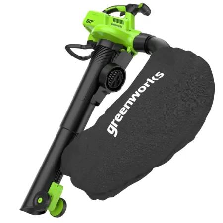 Воздуходувка-пылесос аккумуляторная GREENWORKS GD60BVII, 60V, бесщеточная