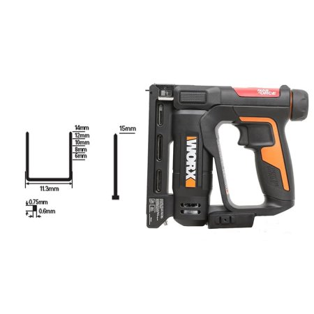 Степлер WORX WX843.9 20V аккумуляторный, 1 аккумулятор 2 Ач + зарядное устройство Степлер WORX WX843.9 20V аккумуляторный, 1 аккумулятор 2 Ач + зарядное устройство