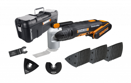 Реноватор WORX WX678.9 аккумуляторный 20V, 1 аккумулятор 2 Ач + зарядное устройство, в кейсе