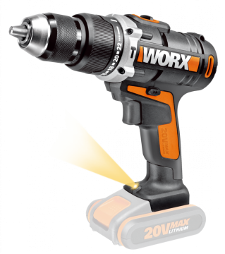 Дрель-шуруповерт ударная WORX WX372.9 аккумуляторная, 20В