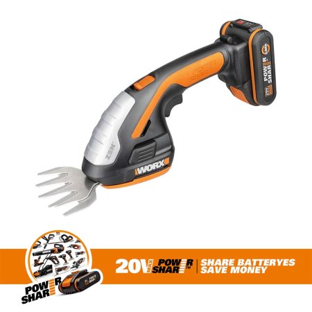 Ножницы для стрижки травы и кустарников WORX WG801E.9, Без аккумулятора и зарядного устройства