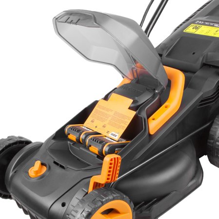 Газонокосилка аккумуляторная WORX WG779E.9, 40В, 34 см, 2 аккумулятора по 2,5 Ач + двойное ЗУ 2x2A Газонокосилка аккумуляторная WORX WG779E.9, 40В, 34 см, 2 аккумулятора по 2,5 Ач + двойное ЗУ 2x2A