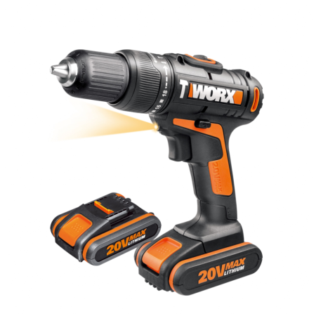 Дрель-шуруповерт ударная WORX WX371.3 аккумуляторная 20V 40Нм, с двумя АКБ на 1.5Ач и ЗУ в 0,4А, 2 аккумулятора по 1,5 Ач + зарядное устройство, в сумке Дрель-шуруповерт ударная WORX WX371.3 аккумуляторная 20V 40Нм, с двумя АКБ на 1.5Ач и ЗУ в 0,4А, 2 аккумулятора по 1,5 Ач + зарядное устройство, в сумке