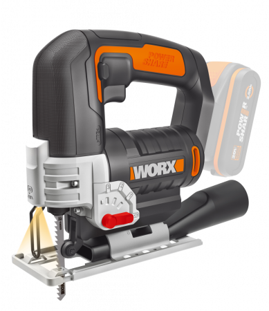 Лобзик WORX WX543.9 аккумуляторный 20V, Без аккумулятора и зарядного устройства