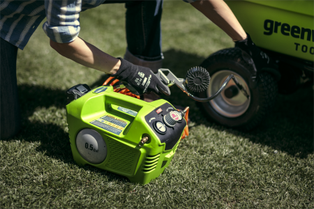 Компрессор аккумуляторный GREENWORKS G24AC, 24V, без аккумулятора и ЗУ