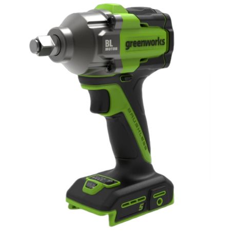 Гайковерт ударный акк. GREENWORKS IW5500, 24V, б/щет, 1/2'', 500Нм, 3 режима, без АКБ и ЗУ (3805007)