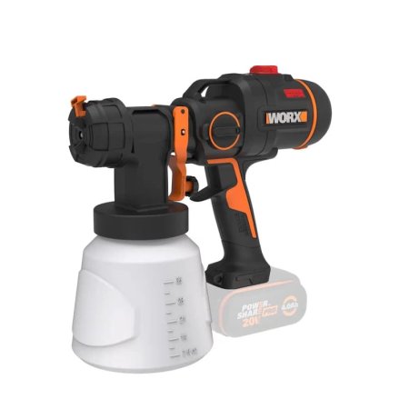 Краскопульт WORX WX020.9 20V бесщеточный аккумуляторный, Без аккумулятора и зарядного устройства