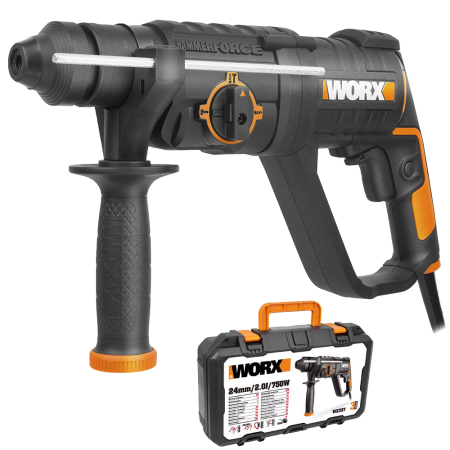 Перфоратор WORX WX337 электрический 220V, 750Вт, в кейсе