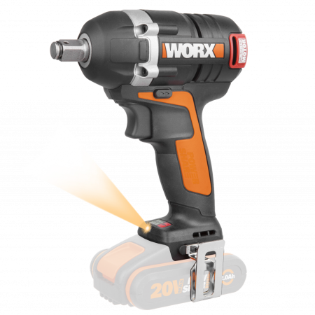 Гайковерт ударный WORX BL WX279.9 аккумуляторный 20V, 300Нм, бесщеточный, Без аккумулятора и зарядного устройства