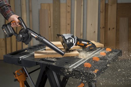 Воздуходувка аккумуляторная WORX WX094.9, 20В, 250 км/ч, Без аккумулятора и зарядного устройства