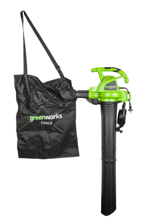 Воздуходув-садовый пылесос электрический GREENWORKS GBV2800, 2800W