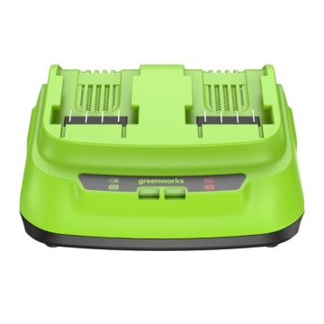 Ультрабыстрое двойное зарядное устройство GREENWORKS G24X2C8, 24V, 8A (2958807)