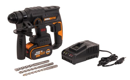 Перфоратор аккумуляторный бесщеточный WORX WX381, 20В, 4Ач x1, ЗУ 2А, кейс