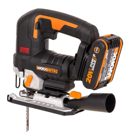 Лобзик аккумуляторный бесщёточный WORX WX542, 20В, 2,5Ач х1, ЗУ 2А, кейс Лобзик аккумуляторный бесщёточный WORX WX542, 20В, 2,5Ач х1, ЗУ 2А, кейс