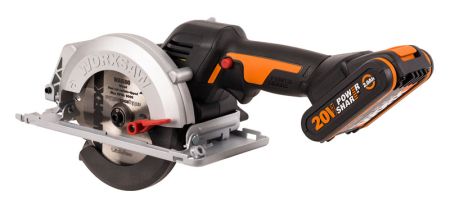 Циркулярная мини-пила аккумуляторная бесщеточная WORX WX531, 20В, 120мм, 2Ач х1, ЗУ 2А
