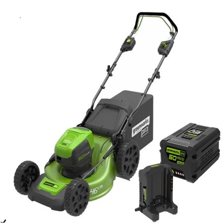 Газонокосилка аккумуляторная GREENWORKS GD60LM46HP, 60V, 46 см, бесщеточная, в комплекте с аккумулятором 4 а.ч и ЗУ