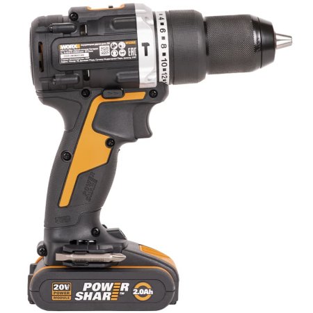 Дрель-шуруповерт ударная WORX WX352.9 аккумуляторная бесщеточная, 20В, Без аккумулятора и зарядного устройства