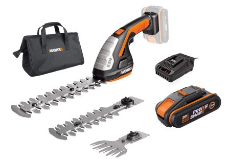 Ножницы для стрижки травы и кустарников WORX WG801E.9, Без аккумулятора и зарядного устройства