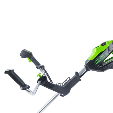 Триммер аккумуляторный GREENWORKS TB201H, Арт. 2112407, 82V, 2,0 кВт, 46 см, c трехлопастным ножом и кусторезом, бесщеточный
