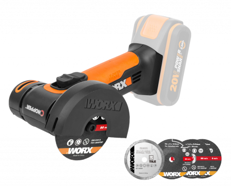 Угловая шлифмашина WORX WX801.9 аккумуляторная 20V, 76мм, Без аккумулятора и зарядного устройства