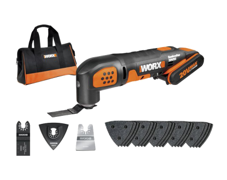 Реноватор WORX WX682.9 аккумуляторный 20V, 1 аккумулятор 2 Ач + зарядное устройство, в сумке