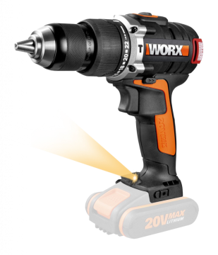 Дрель-шуруповерт ударная WORX WX354.9, аккумуляторная, 20V, 60Нм, бесщеточная