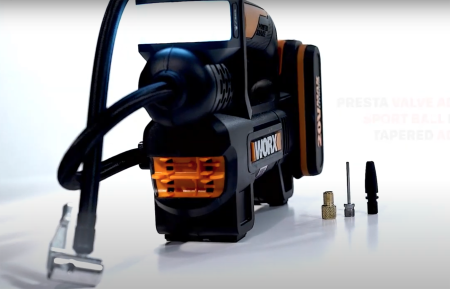 Насос с фонарем для автомобиля WORX WX092.9 аккумуляторный, 20V, 10 бар, Без аккумулятора и зарядного устройства