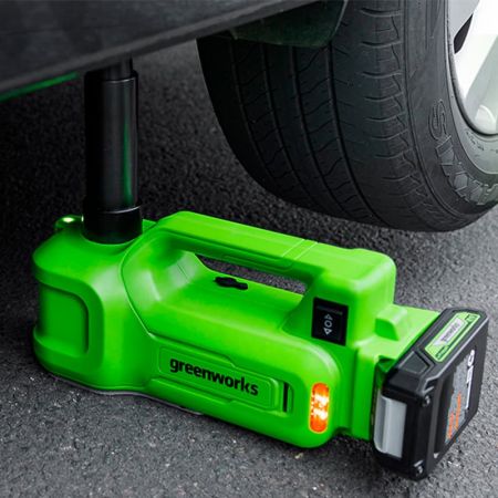 Домкрат автомобильный гидравлический GREENWORKS G24JACK 24V 3401407 аккумуляторный Домкрат автомобильный гидравлический GREENWORKS G24JACK 24V 3401407 аккумуляторный