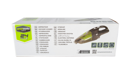 Пылесос ручной аккумуляторный GREENWORKS G24HV, 24V, без аккумулятора и ЗУ