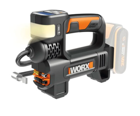 Насос с фонарем для автомобиля WORX WX092.9 аккумуляторный, 20V, 10 бар, Без аккумулятора и зарядного устройства