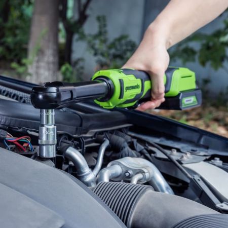 Гайковерт-трещотка удлиненная GREENWORKS GD24RWX 24V 3803907 (1/2) бесщеточная аккумуляторная