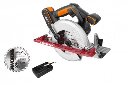 Дисковая пила WORX WX530.9 аккумуляторная 20V, 165мм, 1 аккумулятор 2 Ач + зарядное устройство